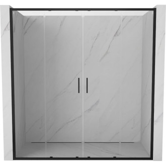 Dvouposuvné sprchové dveře Mexen Exo 180 cm, průhledné, černé - 8152-180-000-70-00