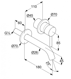 KLUDI BOZZ Umyvadlová baterie bez podomítkové tělesa, černá 382443976