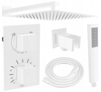 Mexen Cube DR02 podomítkový sprchový set s dešťovou sprchou 30 cm, bílá - 77502DR0230-20