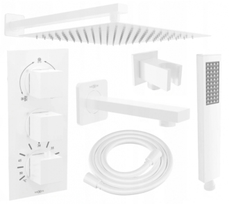 Mexen Cube DR02 podomítkový vanový/Sprchový set s 30 cm, bílá 77503DR0230-20
