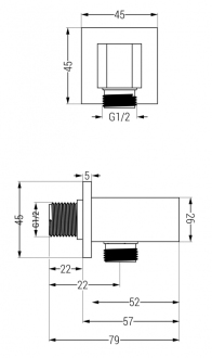 Mexen Cube DR02 podomítkový vanový/Sprchový set s 25 cm, bílá 77503DR0225-20