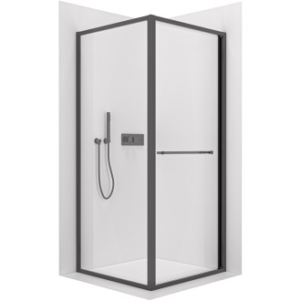 CERANO - Sprchový kout Versaro L/P - 6 mm - černá matná, transparentní sklo - 90x90 cm - křídlový