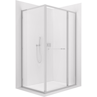 CERANO - Sprchový kout Versaro L/P - 6 mm - chrom, transparentní sklo - 120x80 cm - křídlový