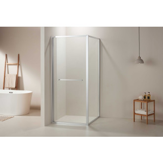 CERANO - Sprchový kout Versaro L/P - 6 mm - chrom, transparentní sklo - 80x90 cm - zasouvací
