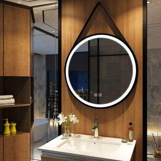 Rea Kulaté LED zrcadlo zavěšené na pásku 80cm 105 HOM-02698