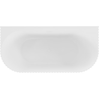 Volně stojící závěsná vana Mexen Sella s drážkovaným povrchem 150 x 75 cm, lesklá bílá, bílý přepad - 52711507500-20