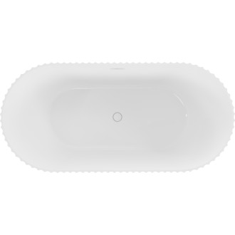 Volně stojící vana Mexen Paola s drážkovaným povrchem 150 x 75 cm, lesklá bílá, bílý přepad - 52721507500-20
