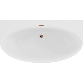 Volně stojící závěsná vana Mexen Bruna 170 x 88 cm, lesklá bílá, růžovo-zlatý přepad - 52731708800-60