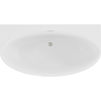 Volně stojící závěsná vana Mexen Bruna 170 x 88 cm, lesklá bílá, přepad kartáčovaný nikl - 52731708800-97