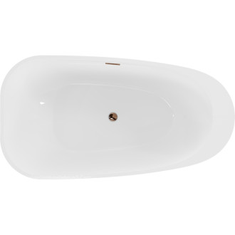Volně stojící vana Mexen Giada 170 x 90 cm, lesklá bílá, přepad růžové zlato - 52741709000-60