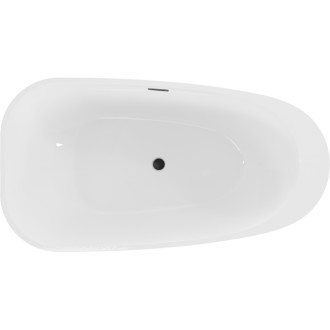Volně stojící vana Mexen Giada 170 x 90 cm, lesklá bílá, černý přepad - 52741709000-70