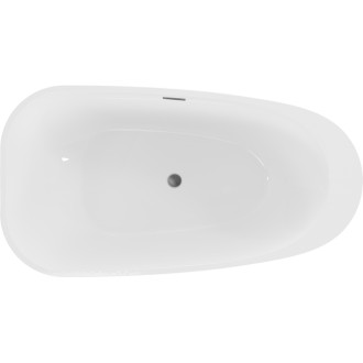 Volně stojící vana Mexen Giada 170 x 90 cm, lesklá bílá, přepad v barvě gun metal - 52741709000-95