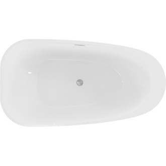 Volně stojící vana Mexen Giada 170 x 90 cm, lesklá bílá, přepad kartáčovaný nikl - 52741709000-97