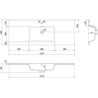 Zapuštěné umyvadlo Mexen Otis 121 x 46,5 cm, matně černá - 25181271