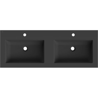 Dvojité zapuštěné umyvadlo Mexen Otis 121 x 46,5 cm, matně černá - 25181271D