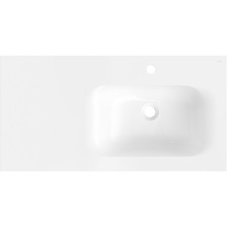 Vestavné umyvadlo Mexen Vela pravé 91 x 46,5 cm, lesklá bílá - 25239000P