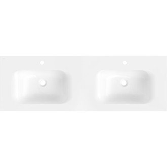 Dvojité zapuštěné umyvadlo Mexen Vela 141 x 46,5 cm, lesklá bílá - 25231400D