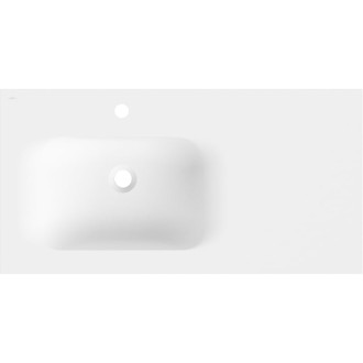 Levé zapuštěné umyvadlo Mexen Vela 91 x 46,5 cm, matná bílá - 25239001L