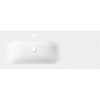 Levé zapuštěné umyvadlo Mexen Vela 121 x 46,5 cm, matná bílá - 25231201L