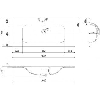 Zapuštěné umyvadlo Mexen Vela 101 x 46,5 cm, matná černá - 25231071