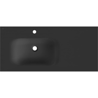 Levé zapuštěné umyvadlo Mexen Vela 101 x 46,5 cm, matná černá - 25231071L