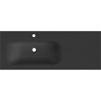 Levé zapuštěné umyvadlo Mexen Vela 121 x 46,5 cm, matná černá - 25231271L