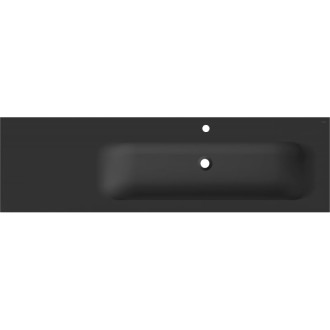 Vestavné umyvadlo Mexen Vela pravé 161 x 46,5 cm, matná černá - 25231671P