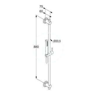KLUDI NOVA FONTE Classic  sprchová souprava 1S, 90cm 208400525