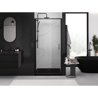 Sprchové dveře Mexen Exo s otočnými rameny 95 cm, průhledné, černé - 817-095-000-70-00