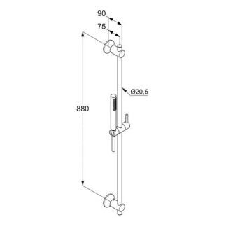 KLUDI NOVA FONTE Deco sprchová souprava 1S, 90cm 208400535