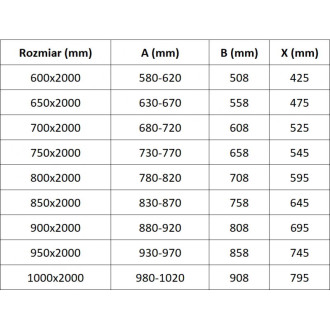 Sprchové dveře Mexen Exo s otočnými rameny 60 cm, průhledné, černé - 8181-060-000-70-00