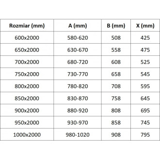 Sprchové dveře Mexen Exo s otočnými rameny 70 cm, průhledné, černé - 8181-070-000-70-00