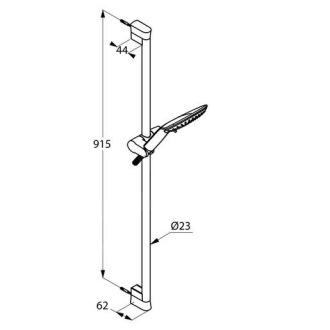 KLUDI FIZZ sprchová souprava 3S černý mat, tyč 90cm 677408700