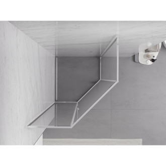 Sprchový kout Mexen Exo pětiúhelníkový výklopný 90 x 90 cm, průhledný, chrom - 812-090-090-01-00