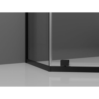 Sprchový kout Mexen Exo pětiúhelníkový výklopný 80 x 80 cm, průhledný, černý - 812-080-080-70-00