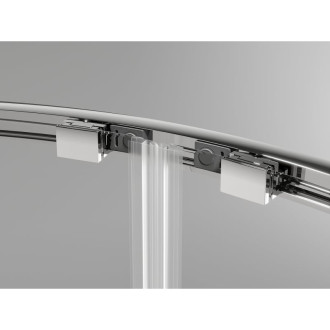 Mexen Exo půlkruhový asymetrický posuvný sprchový kout 100 x 90 cm, průhledný, chrom - 8132-100-090-01-00