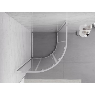 Mexen Exo půlkruhový posuvný sprchový kout 100 x 100 cm, průhledný, chrom - 8132-100-100-01-00