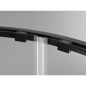 Mexen Exo půlkruhový posuvný sprchový kout 80 x 80 cm, průhledný, černý - 8132-080-080-70-00