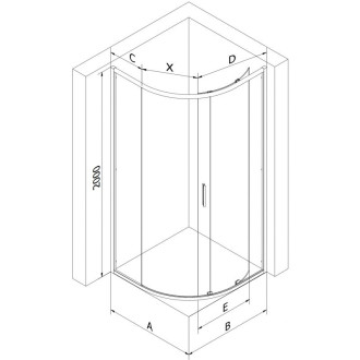 Mexen Exo půlkruhový posuvný sprchový kout 70 x 70 cm, průhledný, chrom - 8131-070-070-01-00