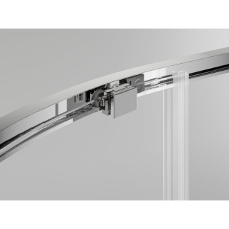 Mexen Exo půlkruhový asymetrický posuvný sprchový kout 90 x 80 cm, průhledný, chrom - 8131-090-080-01-00