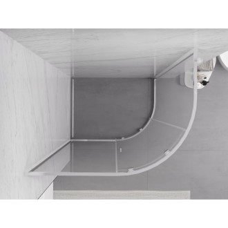 Mexen Exo půlkruhový asymetrický posuvný sprchový kout 100 x 80 cm, průhledný, chrom - 8131-100-080-01-00