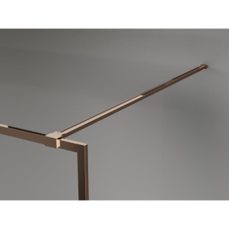 Mexen Kioto-F Sprchová zástěna s rámem 180 x 202 cm, 8 mm průhledná, růžové zlato - 800-180-104-60-00