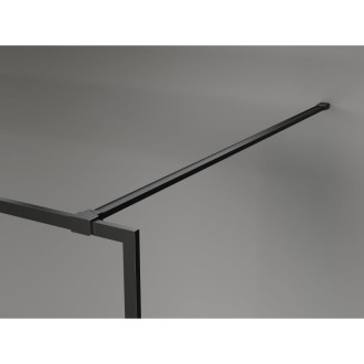 Mexen Kioto-F Sprchová zástěna s rámem 135 x 202 cm, 8 mm průhledná, černá - 800-135-104-70-00