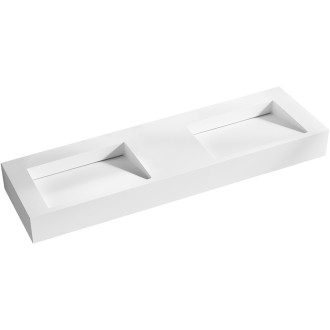 CERANO - Umyvadlo z litého mramoru Piano - nástěnné - bílá matná - 153x44 cm