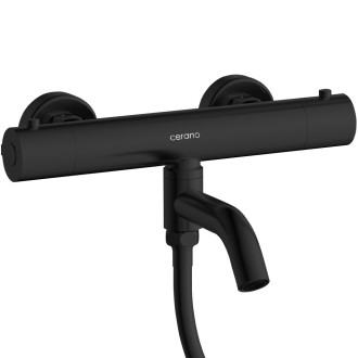 CERANO - Termostatická vanová baterie Selma - černá matná