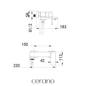 CERANO - Termostatická vanová baterie Zenira - chrom