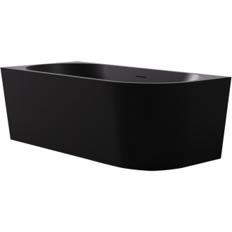 CERANO Volně stojící akrylátová vana Bianco, levá černá mat 170x80