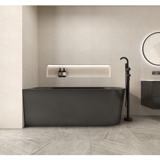 CERANO Volně stojící akrylátová vana Bianco, levá černá mat 170x80