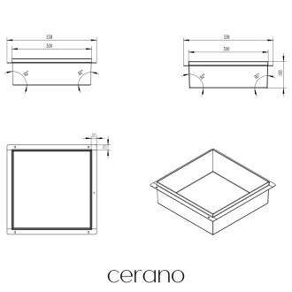 CERANO - Zápustná polička/nika do obkladu - nerezová  - 30x30x10 cm