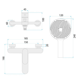 Rea Koupelnová baterie REA DROP Brush Gold REA-B6399